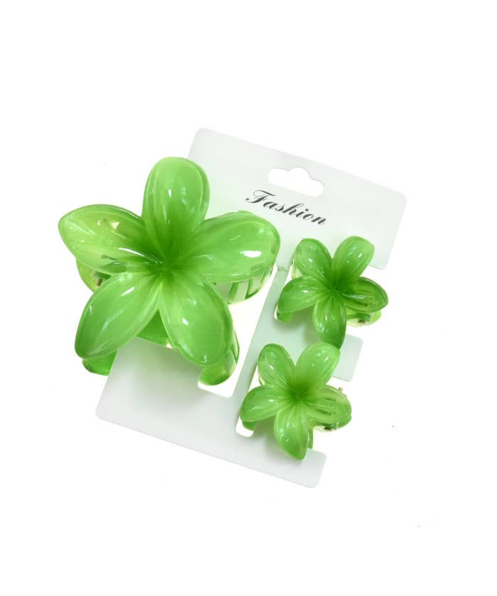 Trio Of Plumeria Flower Hair Clips