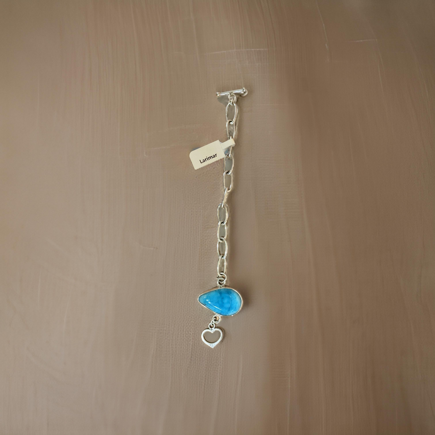 Ocean Depths | Dark Blue Larimar Teardrop Bracelet – Sterling Silver