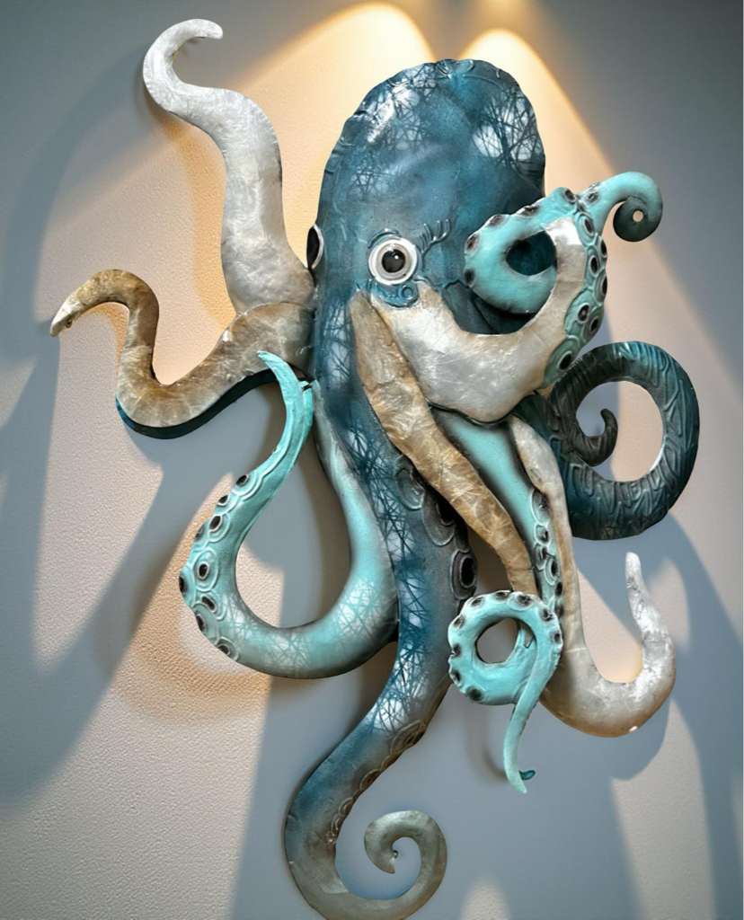 Capiz Shell & Metal Octopus Wall Art