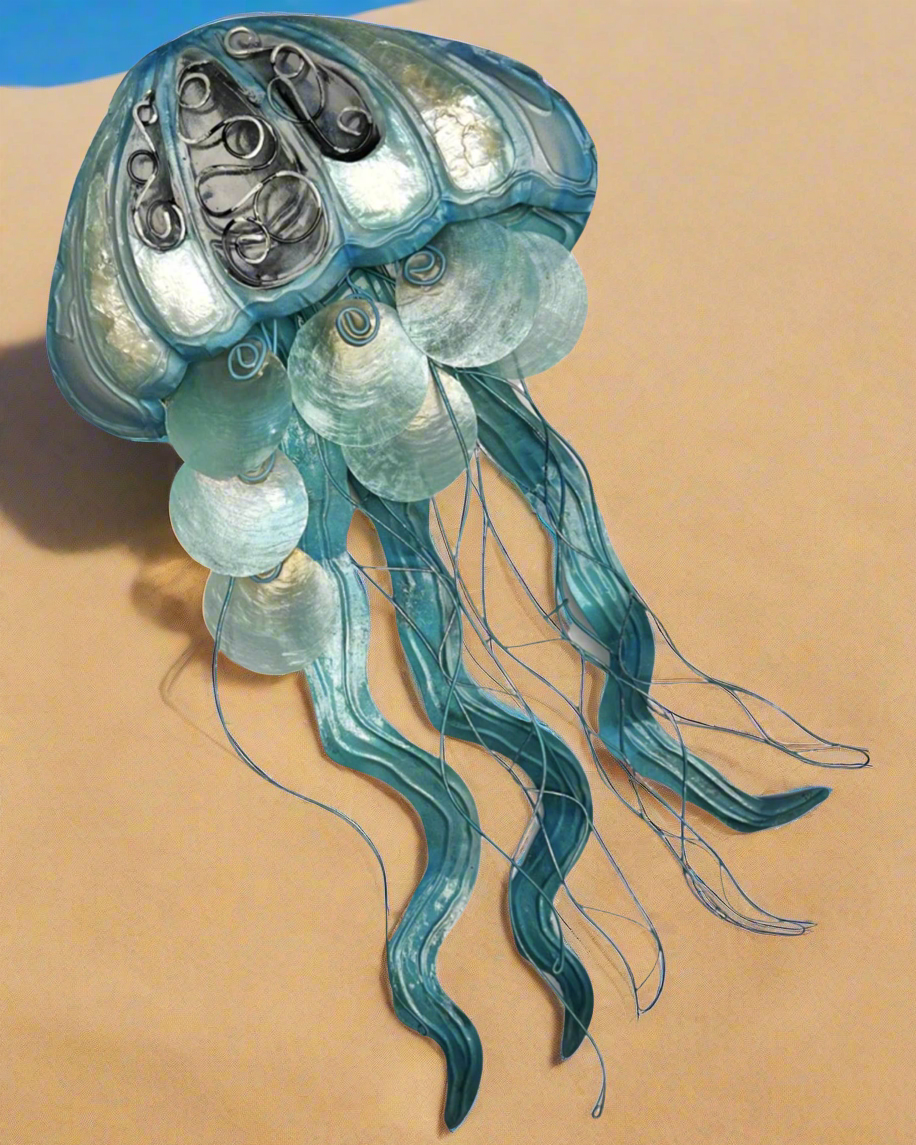 Capeesh shell Jelly Fish wall art ready to hang