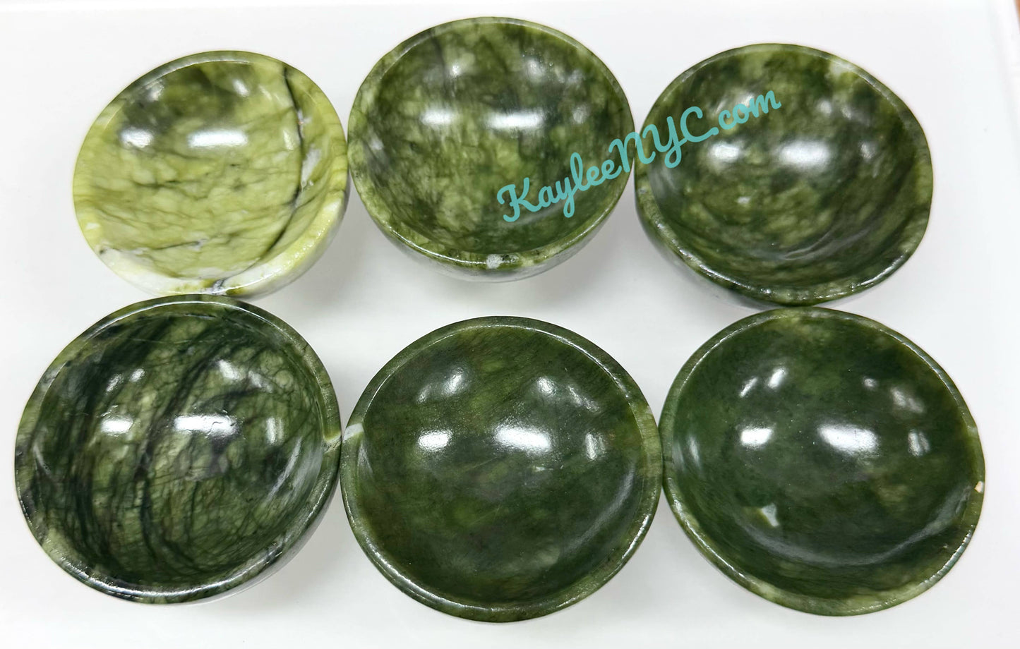 Natural Nephrite Jade Bowls Crystal Healing Energy