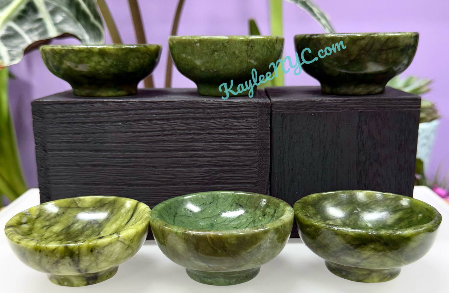 Natural Nephrite Jade Bowls Crystal Healing Energy