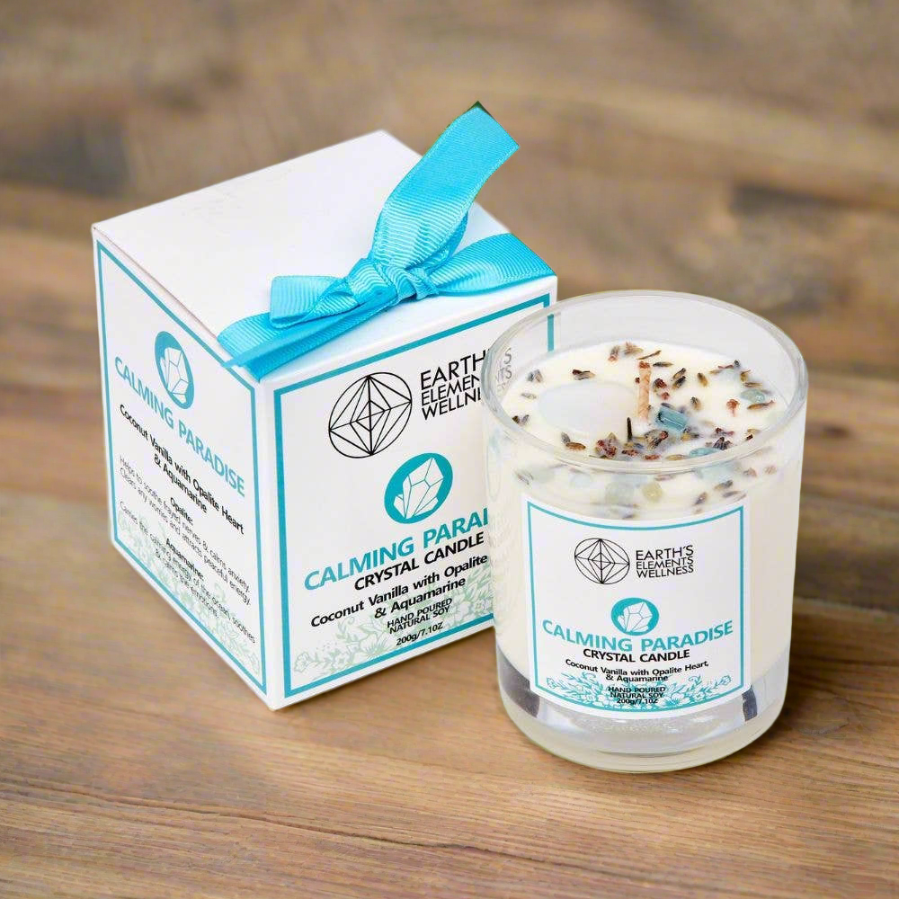 Crystal Candle, Calming Paradise -