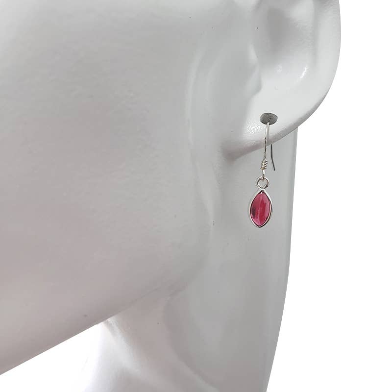 Garnet Sterling Silver Dangle Earrings