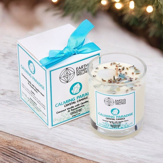 Crystal Candle ~ Calming Paradise