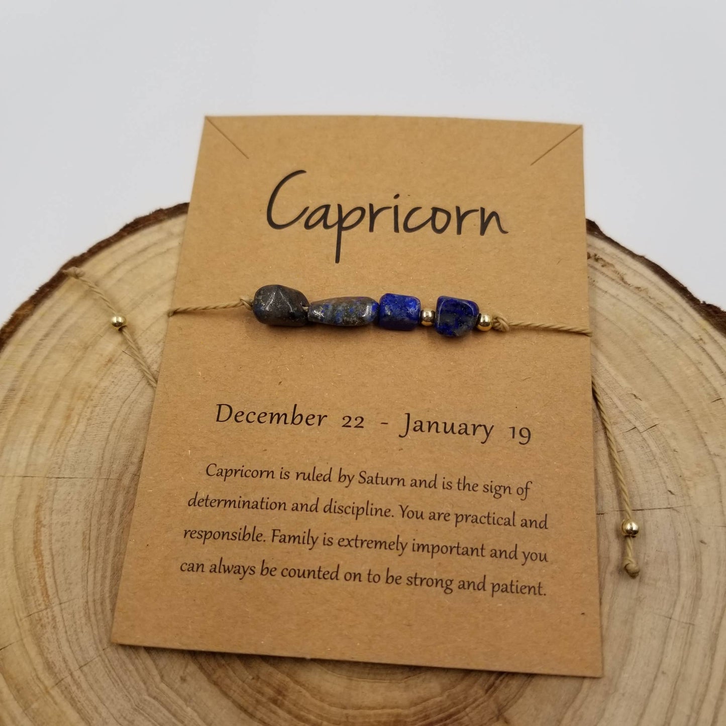 Natural Stone Handwoven Constellation Bracelet with Card: Cancer