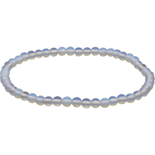 Elastic Bracelet 4mm Round Beads - Opalite (Each)