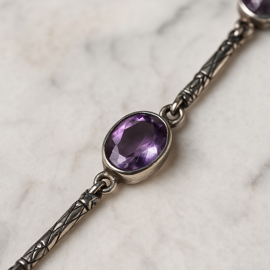 Twilight Vine - Artisan Amethyst Link Bracelet