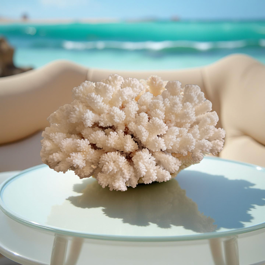 Natural Brown Stem Cluster Coral – Coastal Decor Accent