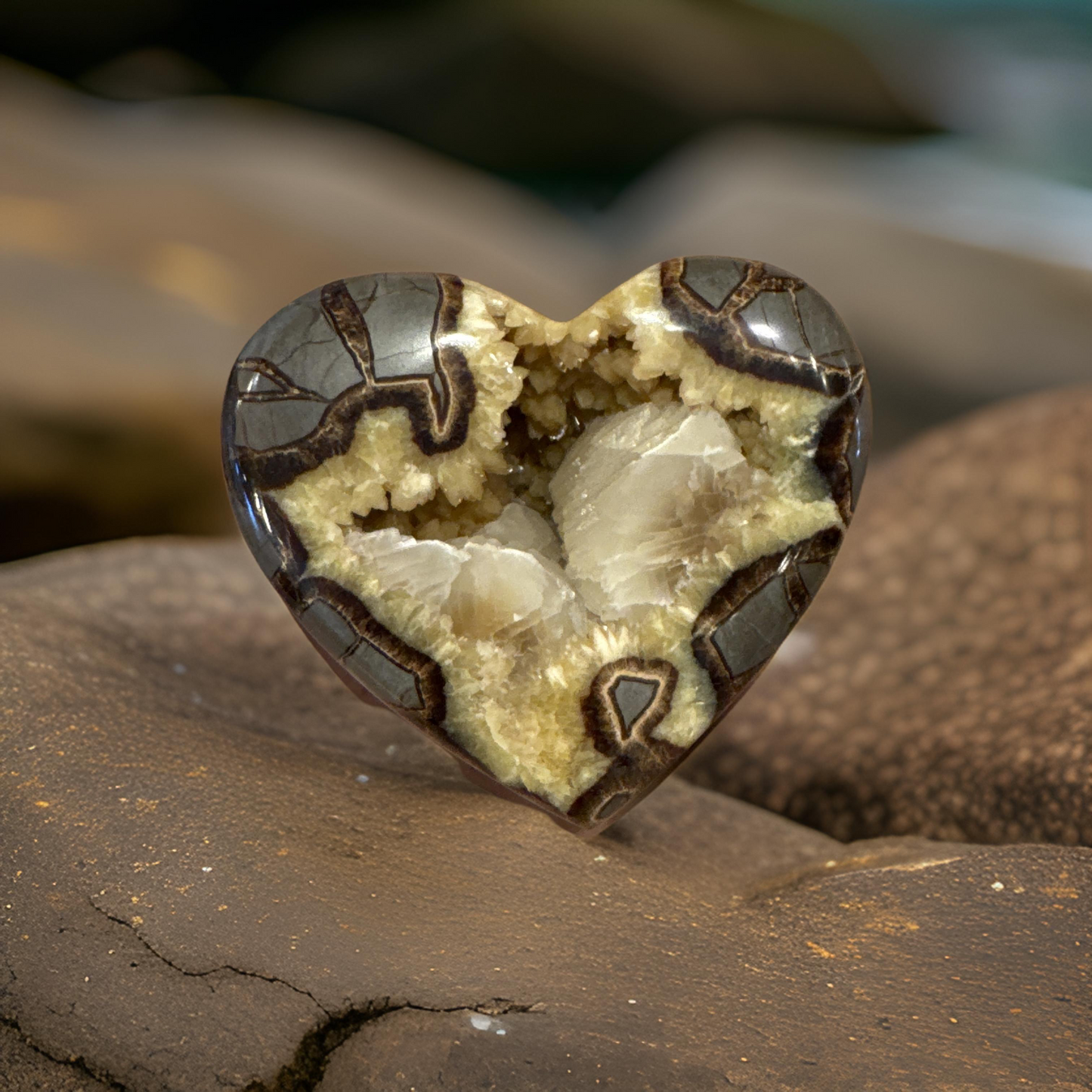 Heart-Shaped Septarian Fossil