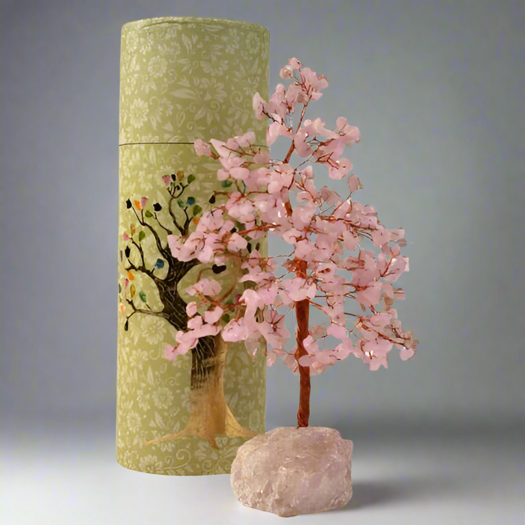 ROSE QUARTZ 300 STONE GEMSTONE TREE