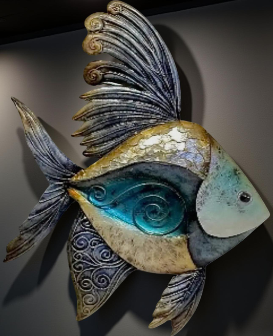 Capiz Shell & Metal Angelfish Wall Art