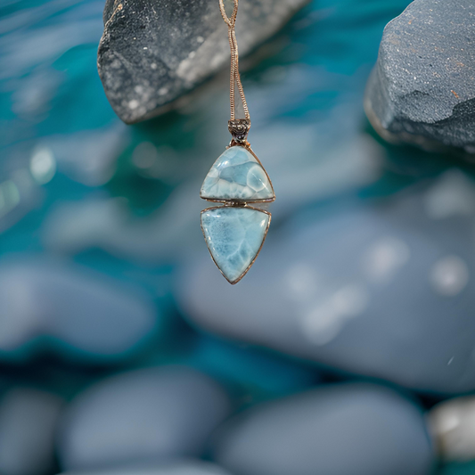Ocean Divide – Sterling Silver Larimar Split Pen