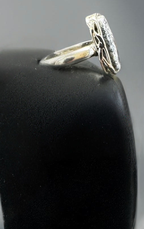  Rare Dendritic Agate Ring – Sterling Silver Size 6