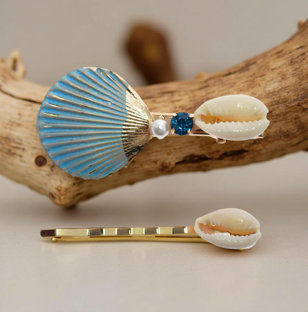 SEA SHELL HAIR CLIPS