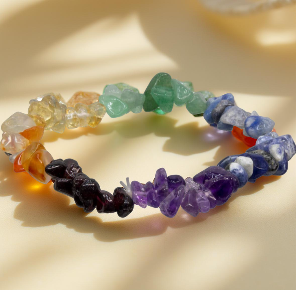 Gemstone Chips Elastic Bracelet 7 Chakras (Each)