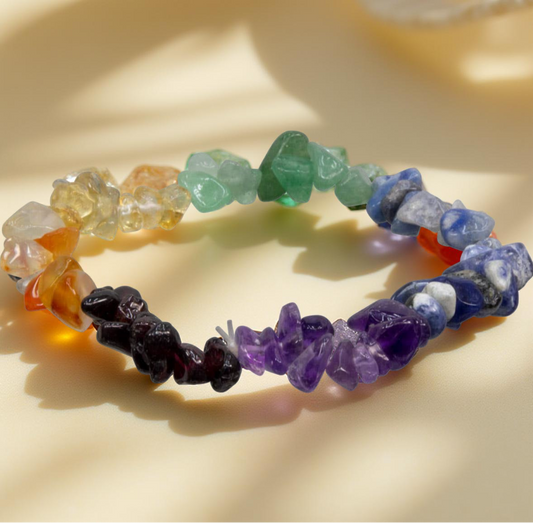 Gemstone Chips Elastic Bracelet 7 Chakras (Each)