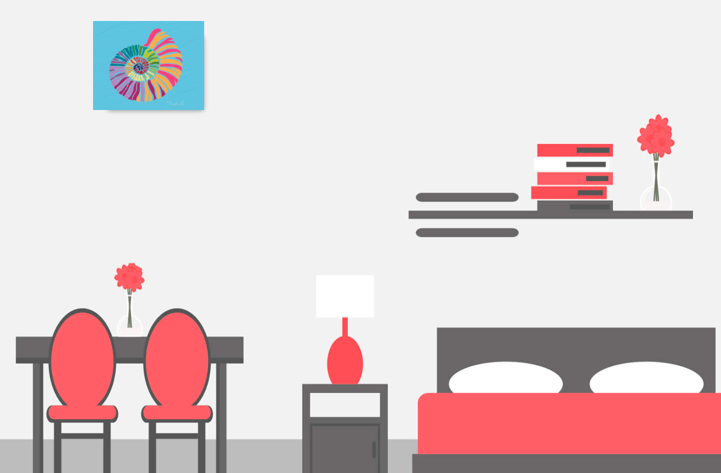 Nautilus Shell Wall Art on canvas 16x20