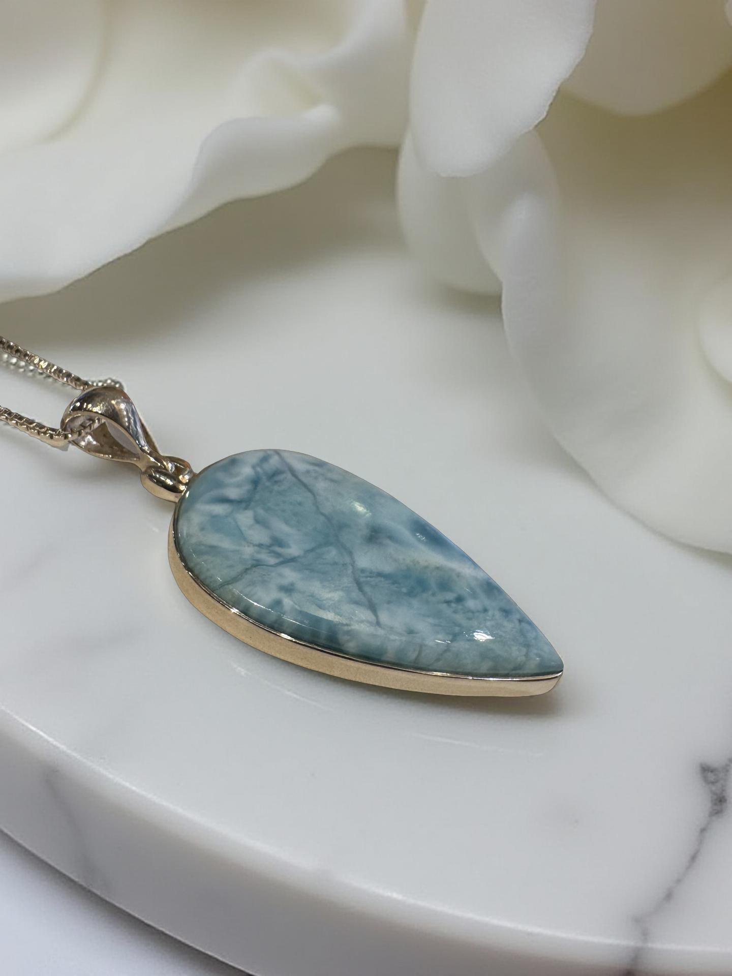 Ocean Spirit Larimar Pendant – Sterling Silver