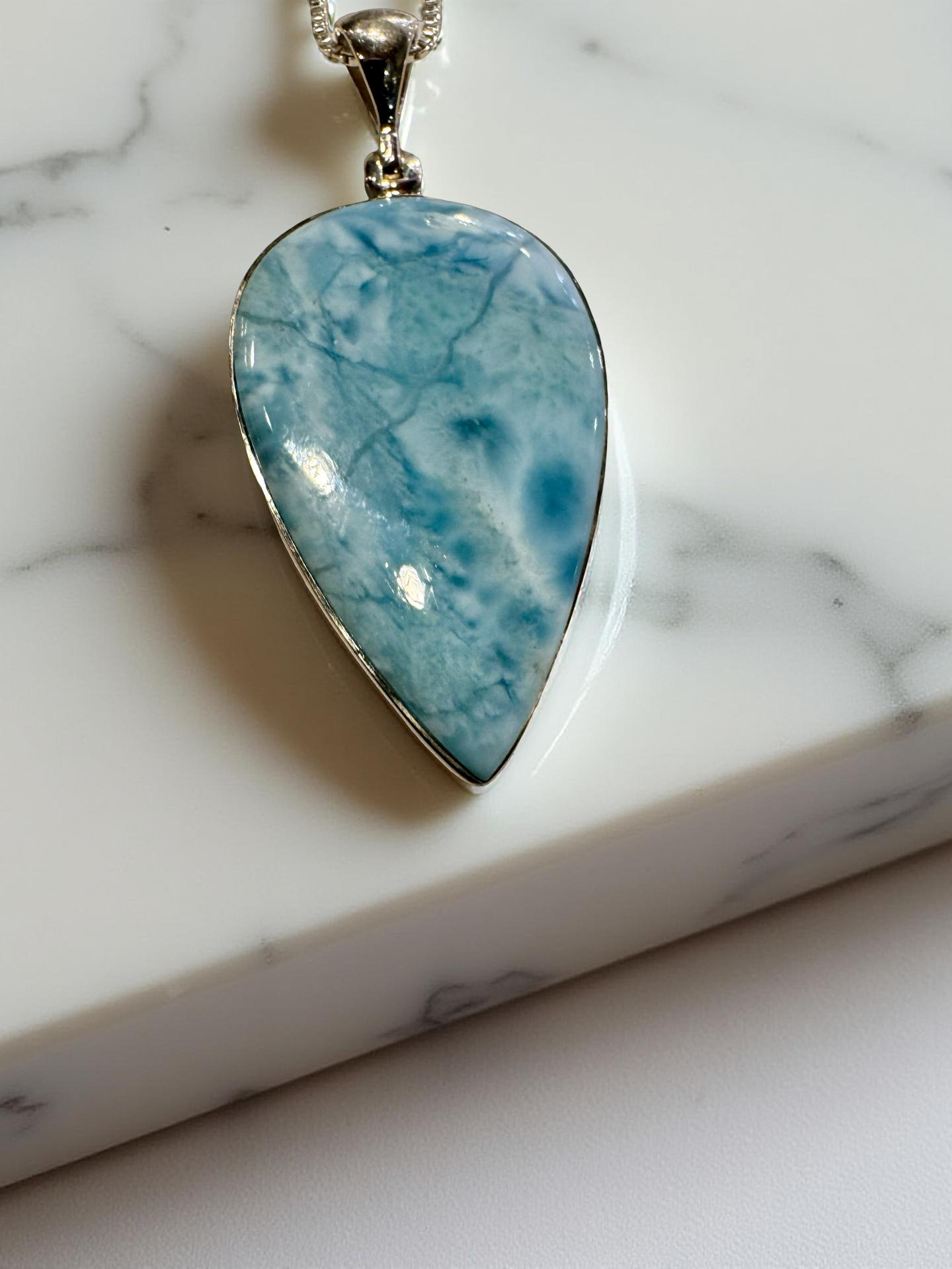 Ocean Spirit Larimar Pendant – Sterling Silver