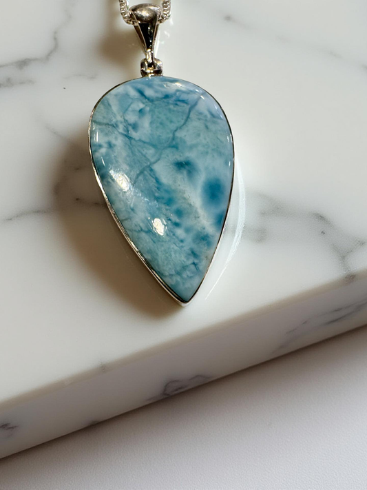 Ocean Spirit Larimar Pendant – Sterling Silver