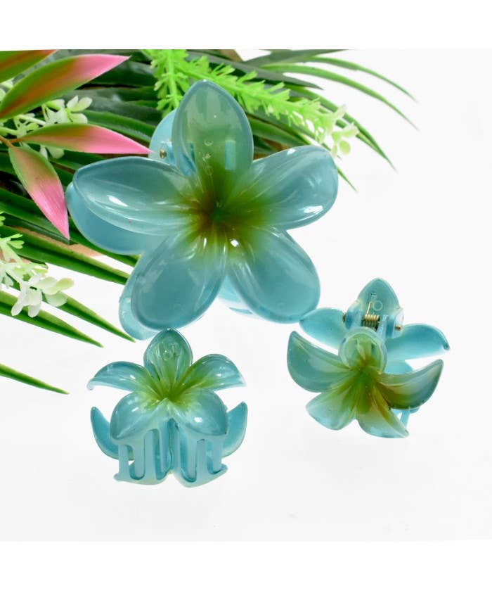 Trio Of Plumeria Flower Hair Clips