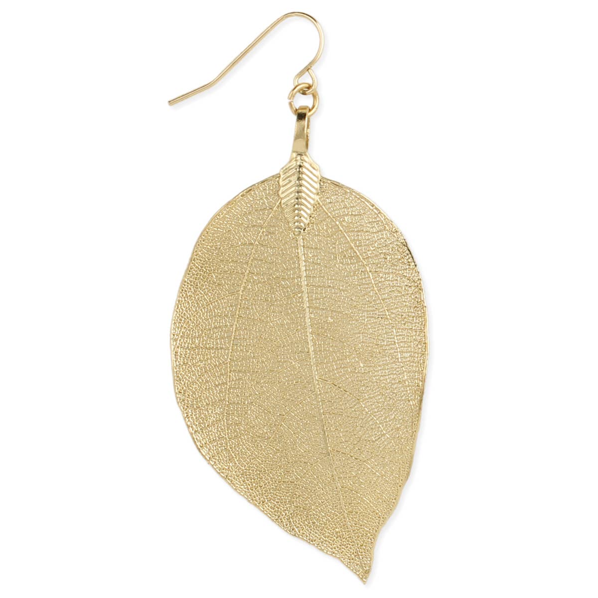 Gold Natural Leaf Earring