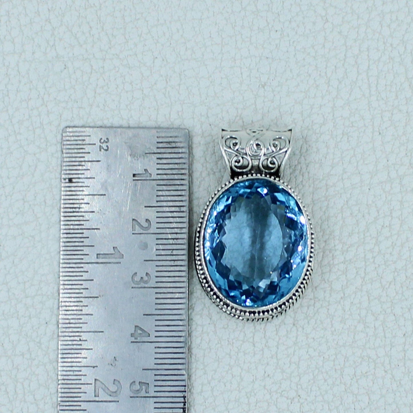 Heart of the Ocean – Bold Blue Topaz Statement Pendant in Sterling Silver