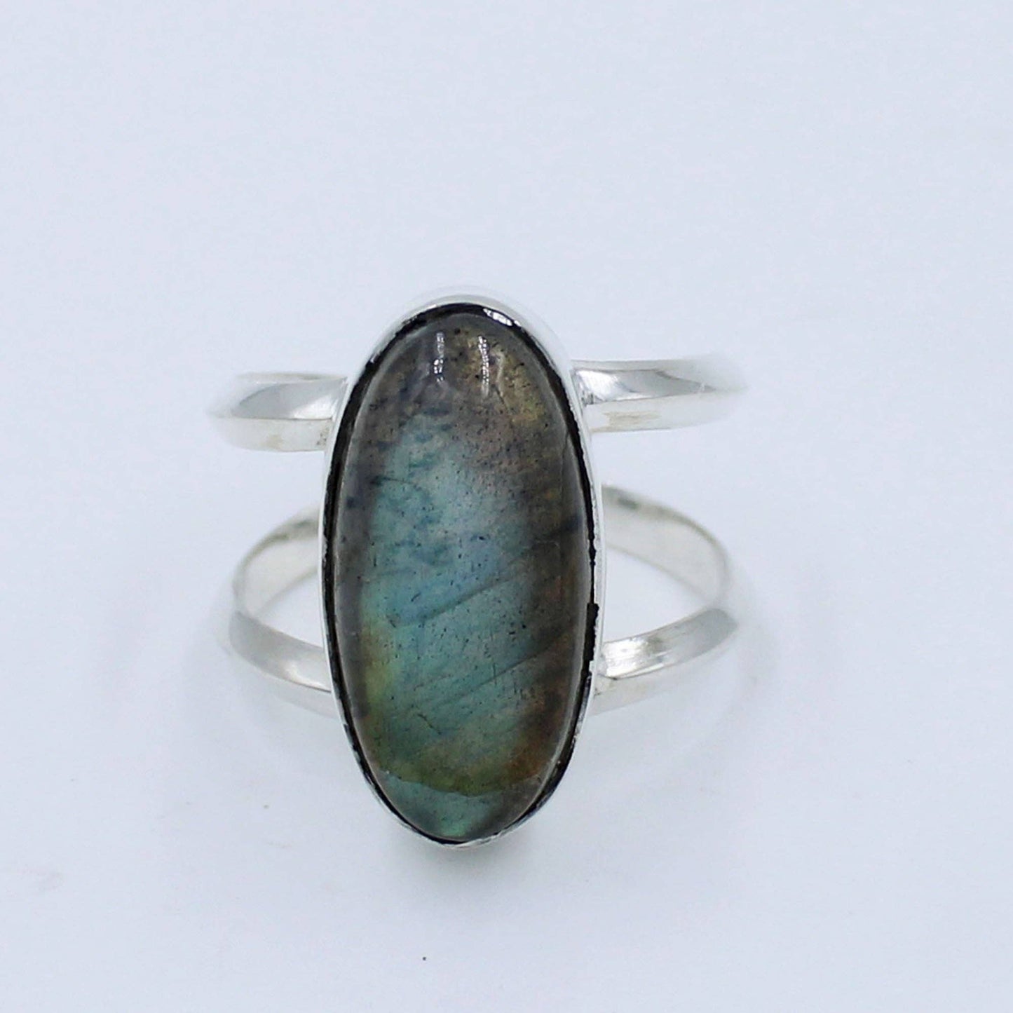 Labradorite Oval 925 Sterling Silver Ring: 9