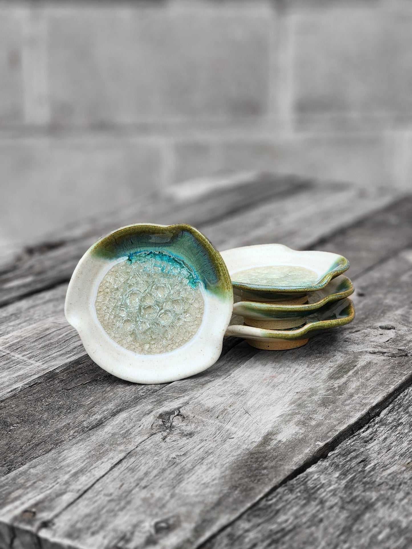Ripple Dish - Small Pottery & Glass Trinket Dish