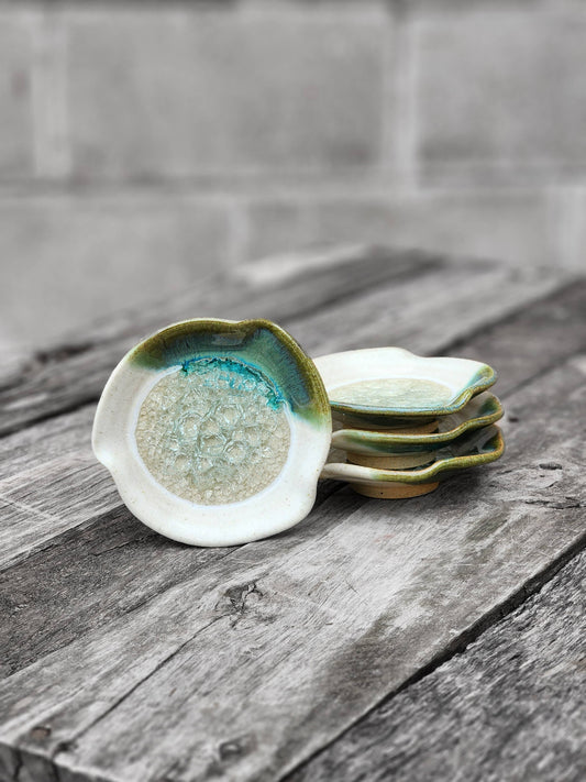 Ripple Dish - Small Pottery & Glass Trinket Dish