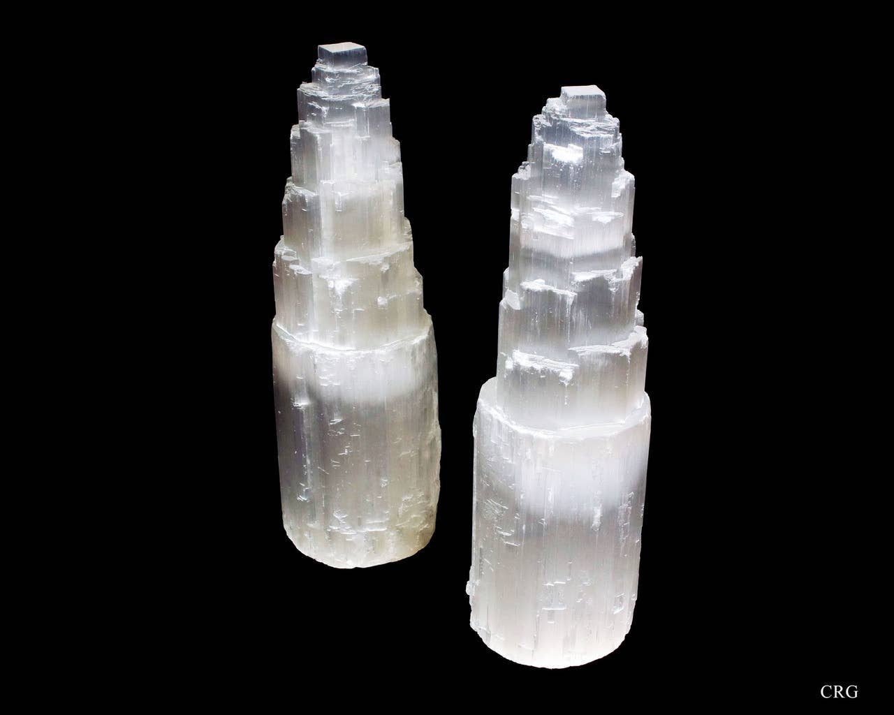 Selenite Skyscraper Tower Lamp with Bulb and Cord (1 Piece)