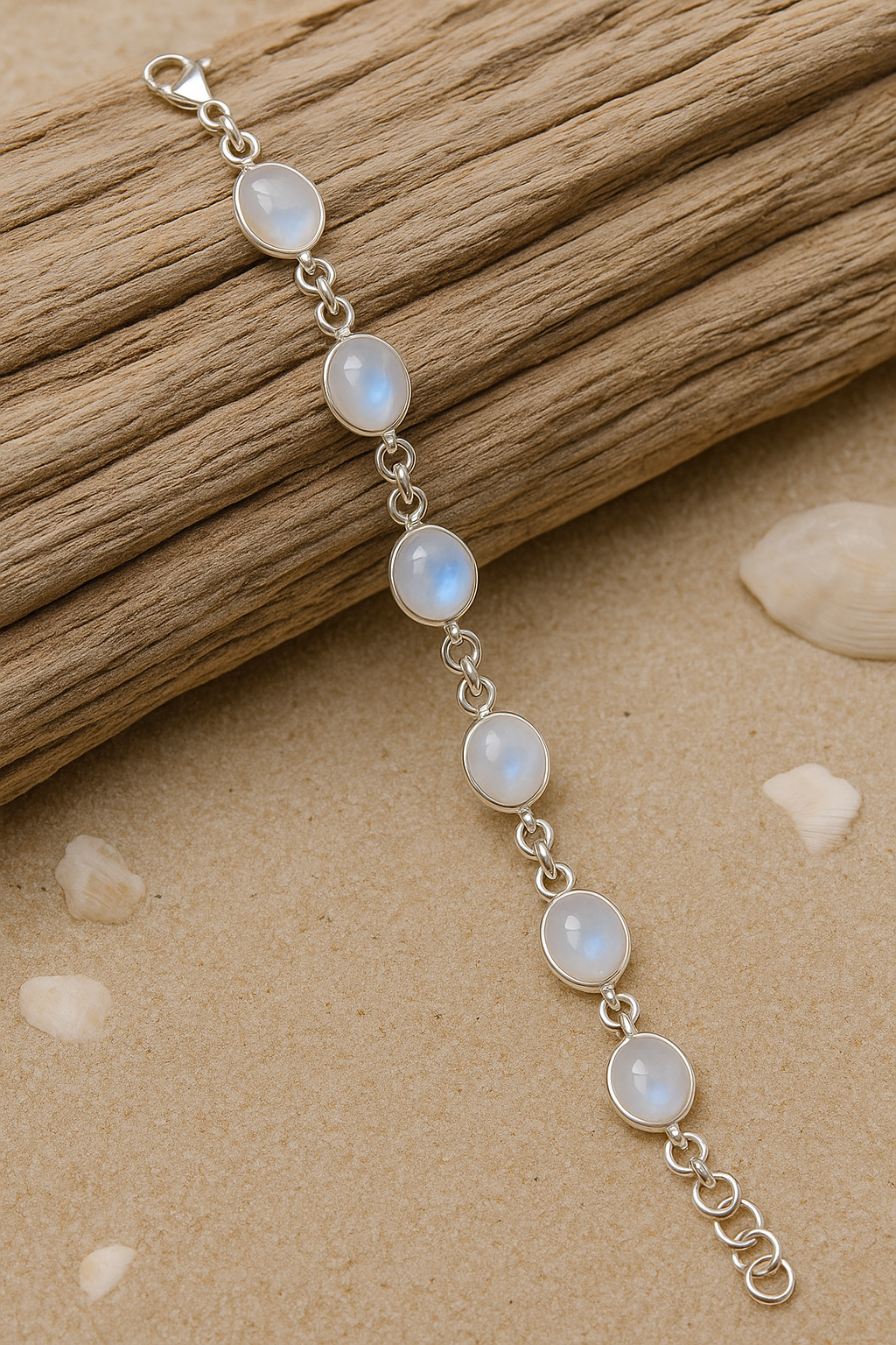 Moonstone Serenity Link Bracelet – Adjustable Fit