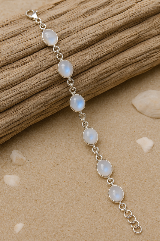 Moonstone Serenity Link Bracelet – Adjustable Fit